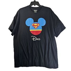 Superman Mickey Symbol Dad T Shirt Disney Size XL Gildan Brand